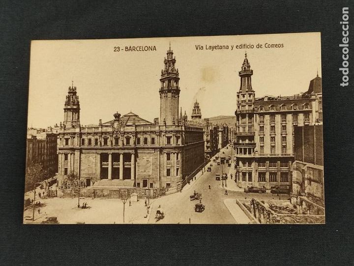 Postales: POSTAL - BARCELONA - VIA LAYETANA Y EDIFICIO DE CORREOS - - Foto 1