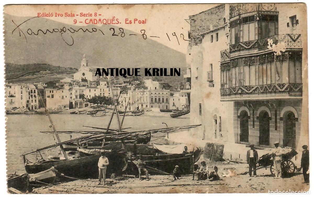 Postales: CADAQUES N&ordm; 9 ES POAL / EDICIO IVO SALA , SERIE 8 / THOMAS / SIN FRANQUEAR PERO ESCRITA