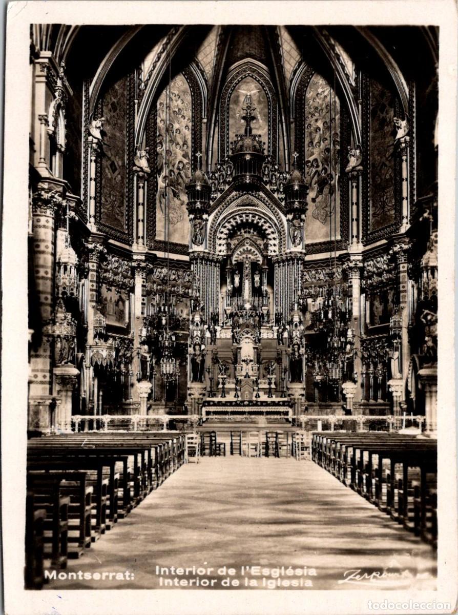 Postales: Montserrat - Interior de l'Esgl&eacute;sia - Zerkowitz - 120x88mm