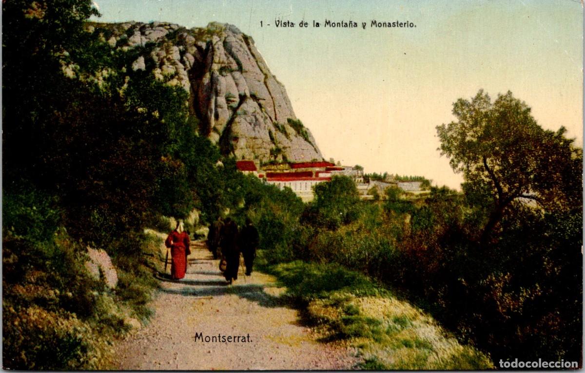 Postales: Montserrat - Vista de la Monta&ntilde;a y Monasterio - Knackstedt & Naimer - Serie 787 n&ordm; 1 - 140x89mm