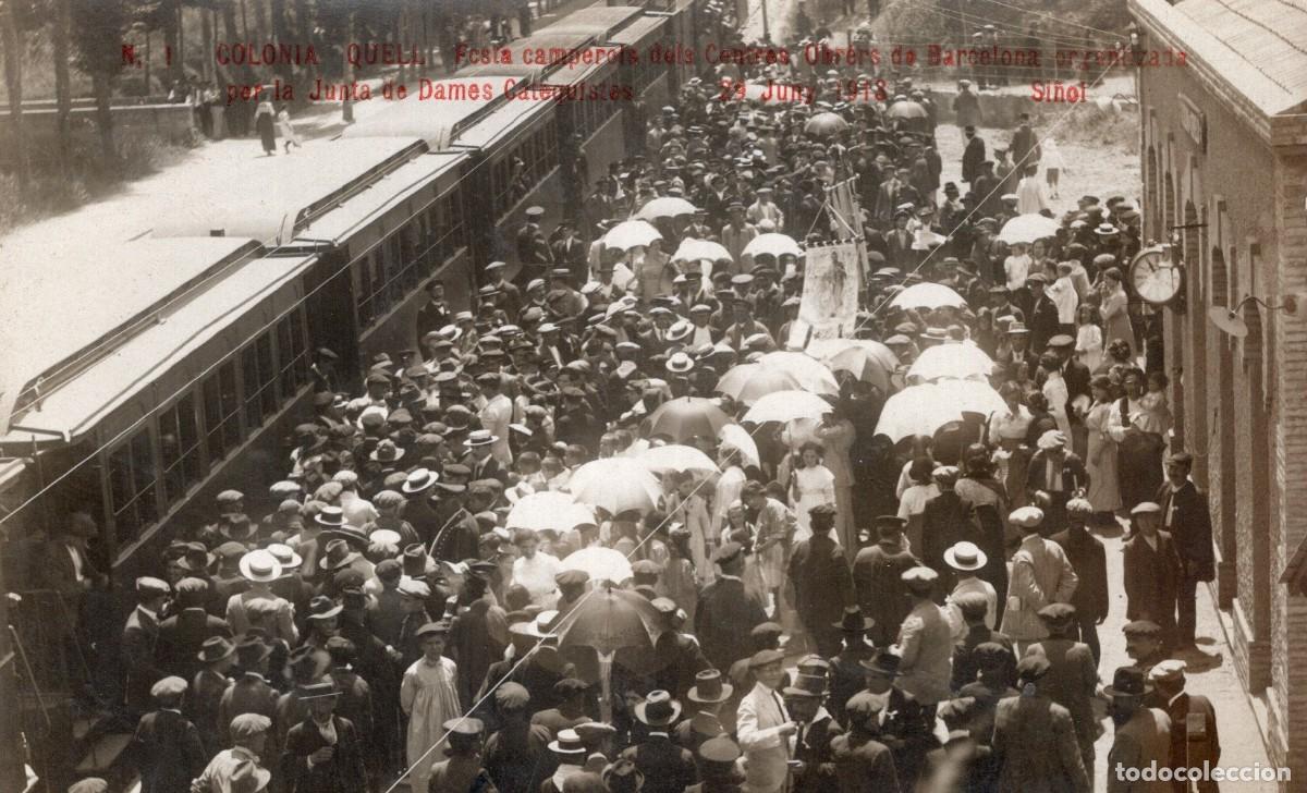 Postales: COLONIA G&Uuml;ELL. FESTA CAMPEROLS DELS CENTRES OBRERS DE BARCELONA 1913