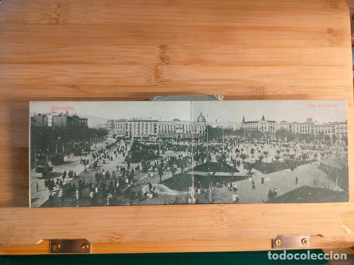 Cartoline: BARCELONA-PLAZA DE CATALUNYA-DOBLE-POSTAL ANTIGUA-(104.068)
