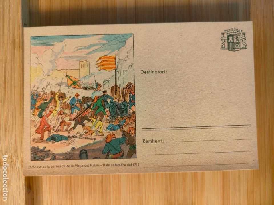 Cartoline: CATALUNYA-ILUSTRADA PER D'IVORI-DEFENSA BARRICADA PLA&Ccedil;A DEL PALAU-POSTAL ANTIGUA-(104.108)