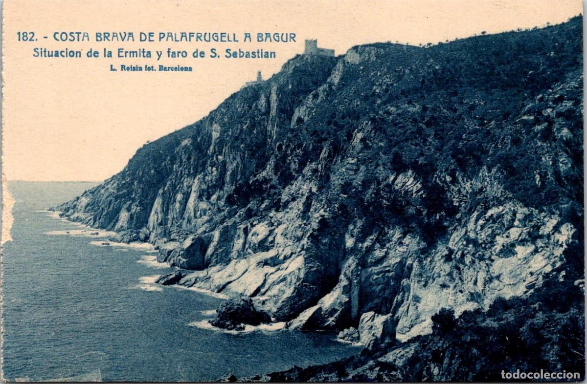 Postais: Costa Brava - de Palafrugell a Bagur - Ermita y Faro de S. Sebasti&aacute;n - Roisin n&ordm; 182 - 140x90mm