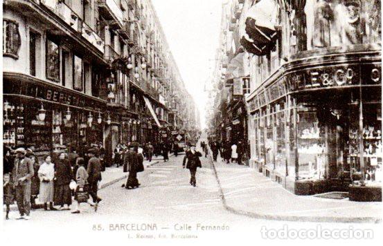 Postais: 15 TK1 BARCELONA CALLE FERNANDO / CARRER FERRAN EKL TARJETA POSTAL FACSIMIL NUEVA SIN ESCRIBIR V3