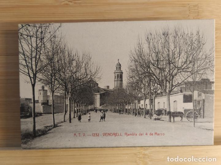Cartoline: VENDRELL-RAMBLA DEL 4 DE MARZO-ATV 1232 A.T.V.-POSTAL ANTIGUA-(104.401)