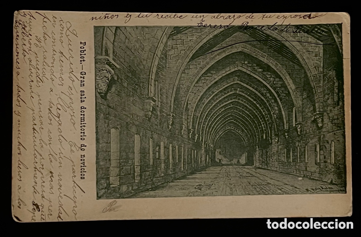 Postales: POSTAL. POBLET - GRAN SALA DORMITORIO DE NOVICIOS