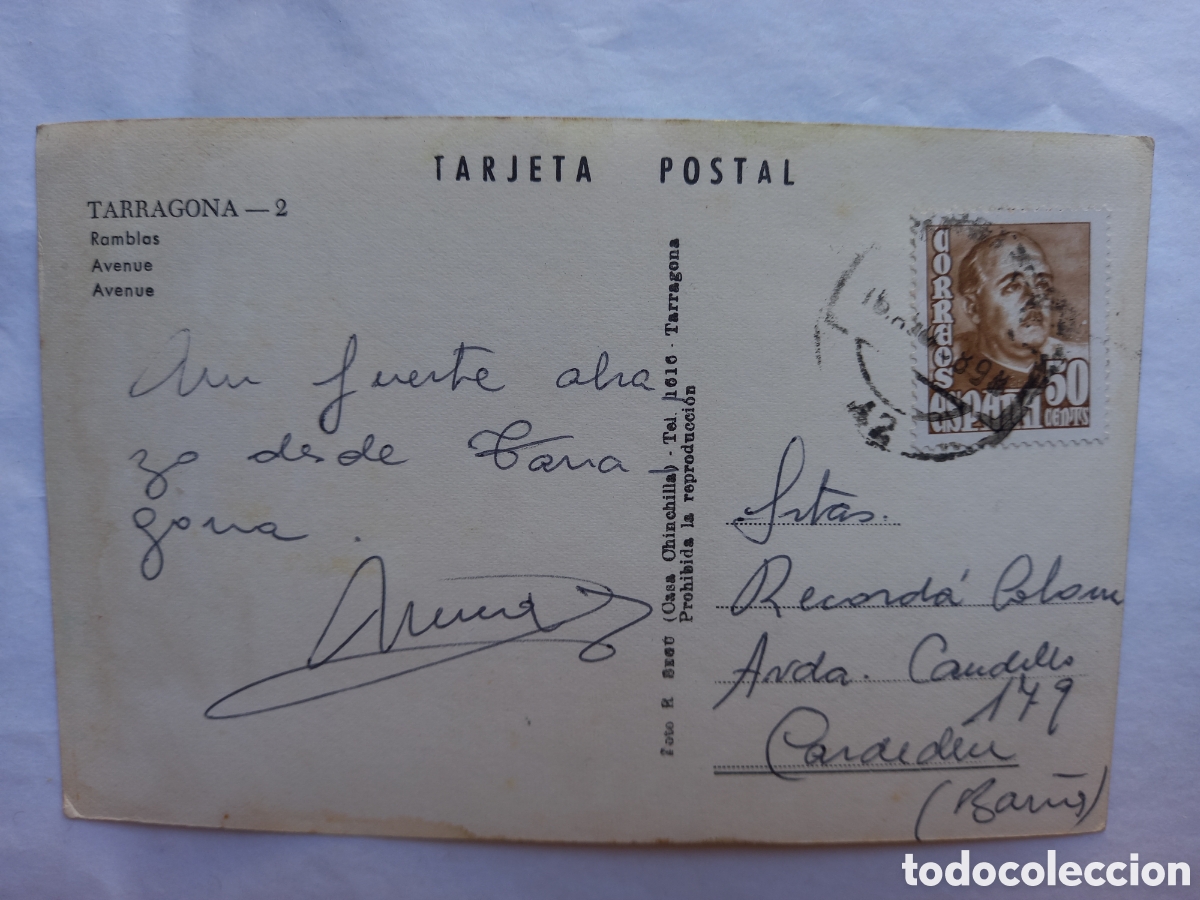 Postales: Postal coloreada TARRAGONA. Ramblas - Foto 2