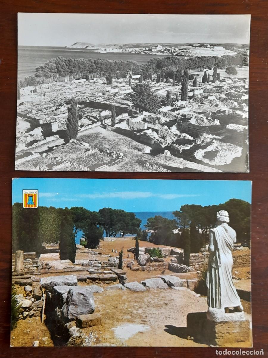 Postcards: Una postal vintage, de La Neapolis y al fondo la Escala, Ruinas Ampurias a&ntilde;os 40&acute;s tarjetas a elegir