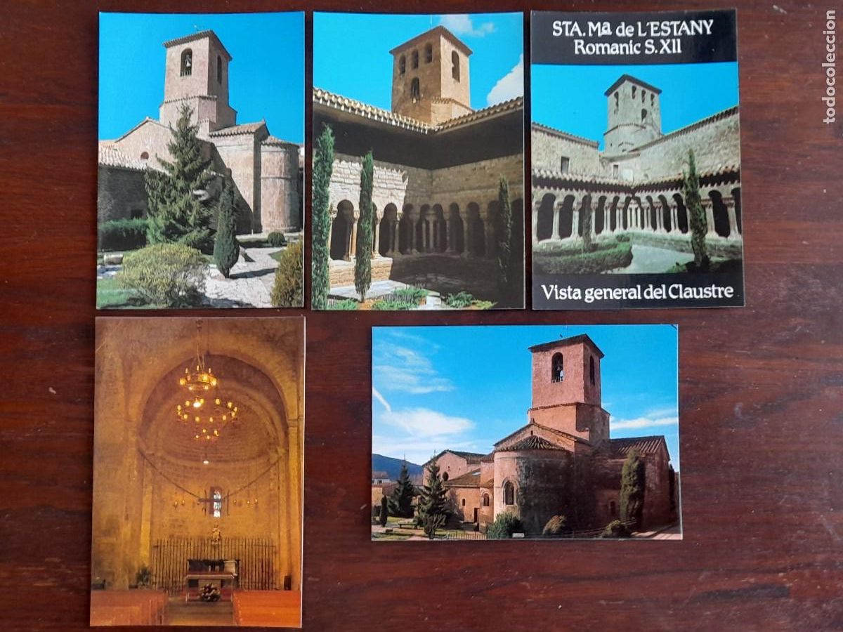 Postkarten: Una postal vintage, del monestir romanic de Santa Maria de l&acute;estany, cinco tarjetas a elegir