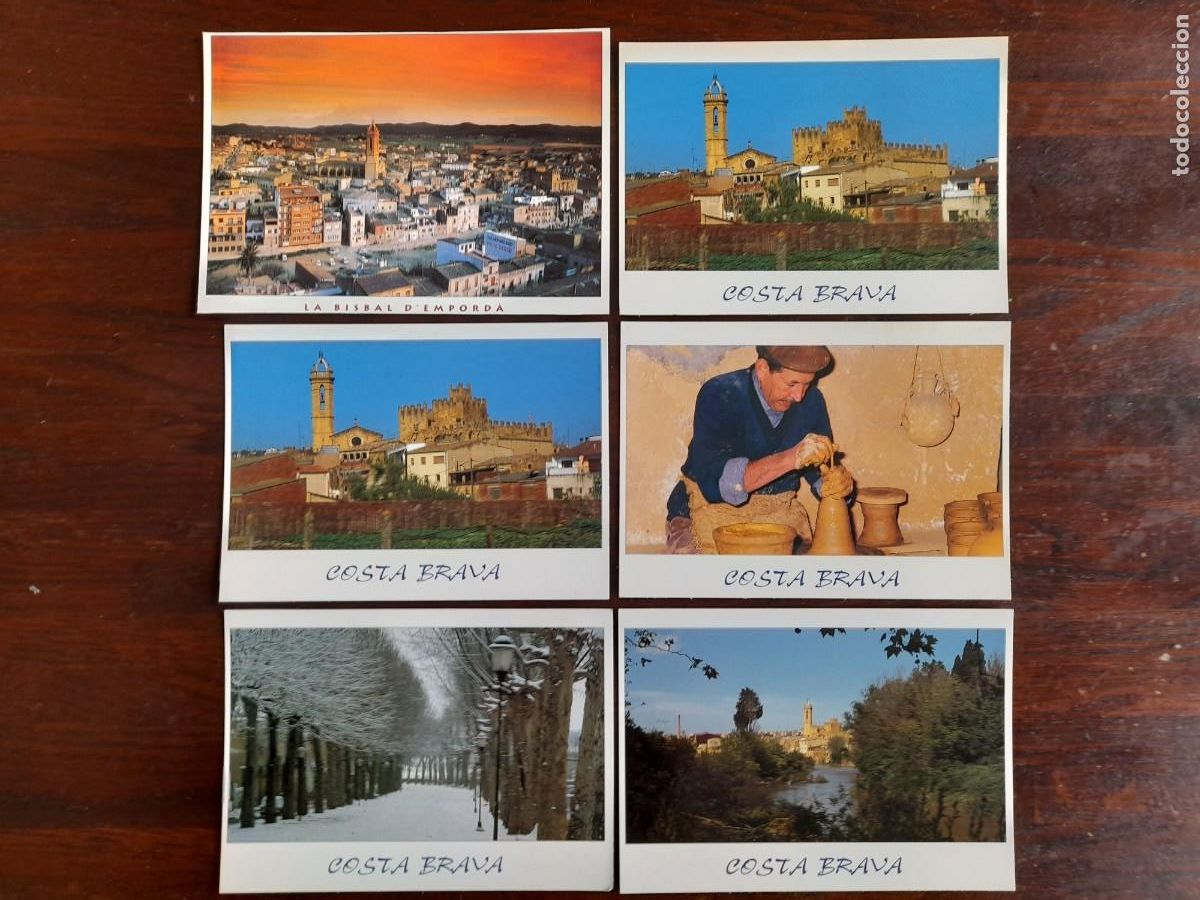 Postkarten: Una postal vintage, la Bisbal d&acute;Emporda vista parcial poblacion gerundense, cinco trajetas a elegir