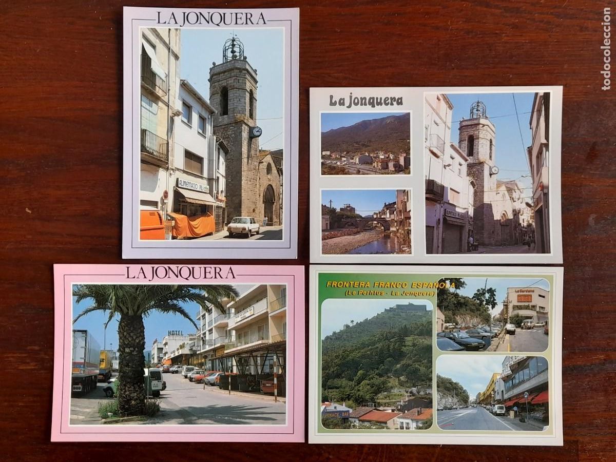 Postkarten: Una postal vintage, esglesia parroquial mare de deu de la jonquera, cuatro tarjetas a elegir