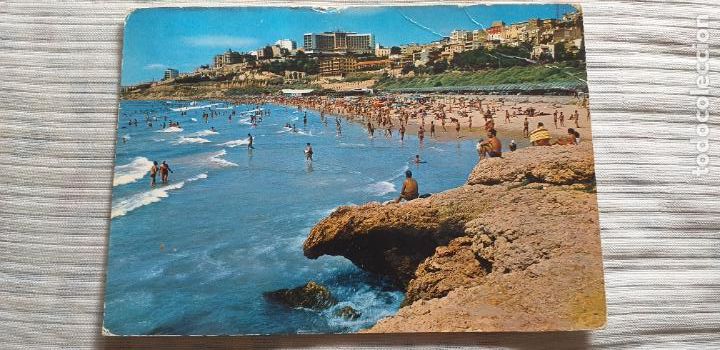 Postales: TARRAGONA-RV-150X105mm-N&ordm;573-COSTA DORADA-PLAYA DEL MILAGRO-AL FONDO EL HOTEL IMPERIAL TARRACO-CIRCU