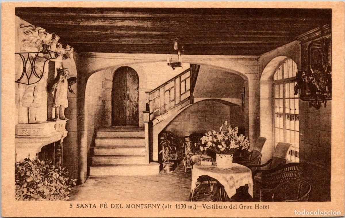 Cartes Postales: Santa F&eacute; del Montseny - Vest&iacute;bulo del Gran Hotel - L. Roisin n&ordm; 5 - 140x89mm
