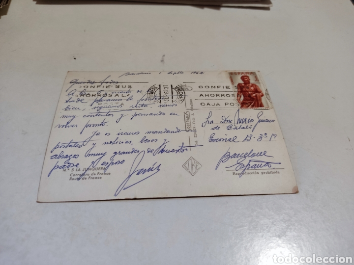 Postales: Postal La Junquera, autob&uacute;s de &eacute;poca - Foto 2