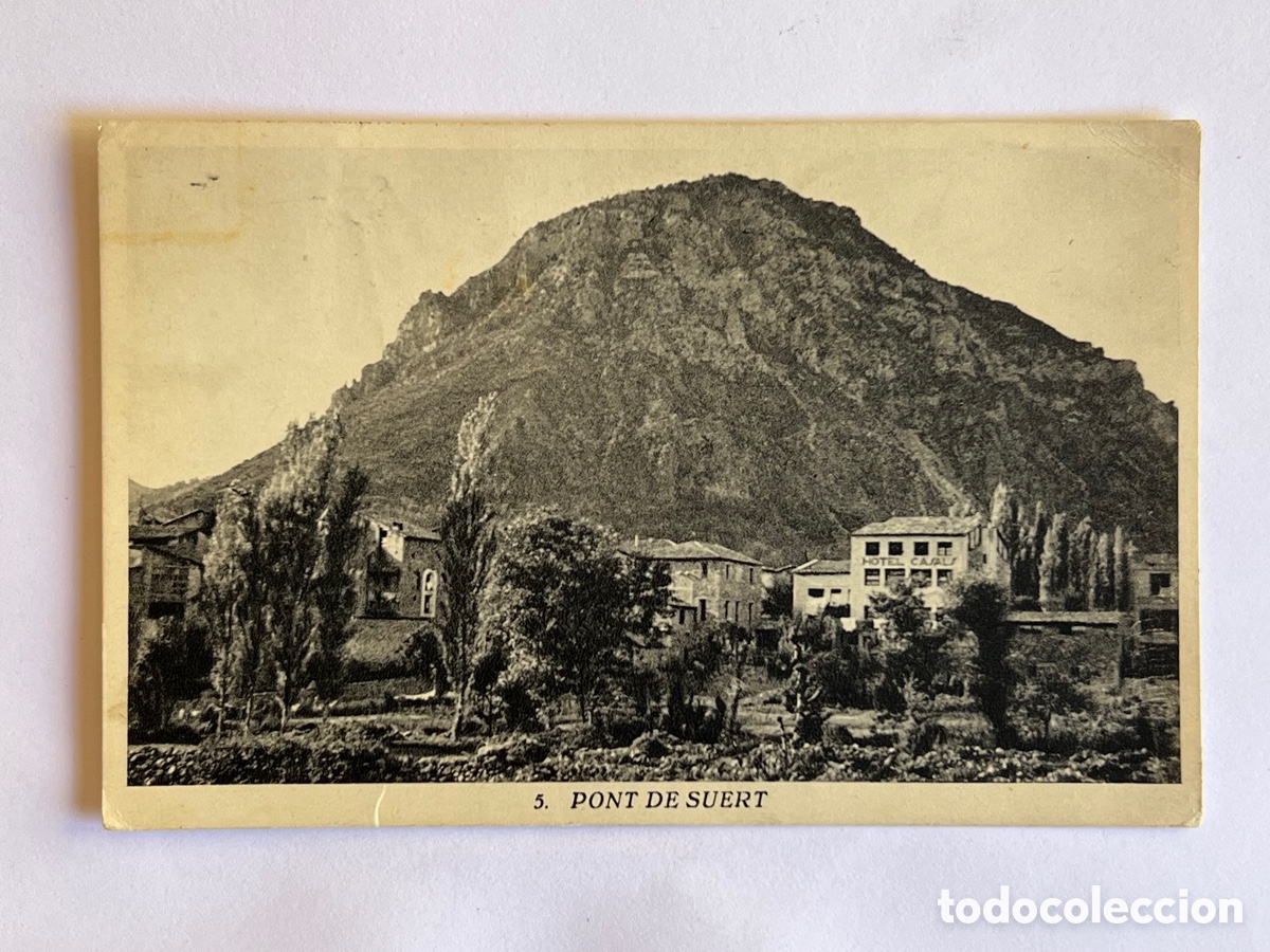 Postales: PONT DE SUERT (Lerida) Postal No.5, Vista panor&aacute;mica. Huecograbado Rieusset (a.1952) c&iacute;rculada