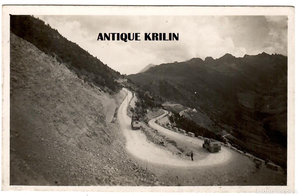 Postales: VUELTAS DE LA CARRETERA DEL PUERTO A SALARD&Uacute; / SERIE VALLE DE ARAN / FOTO ZERKOWITZ / SIN FRANQUEAR