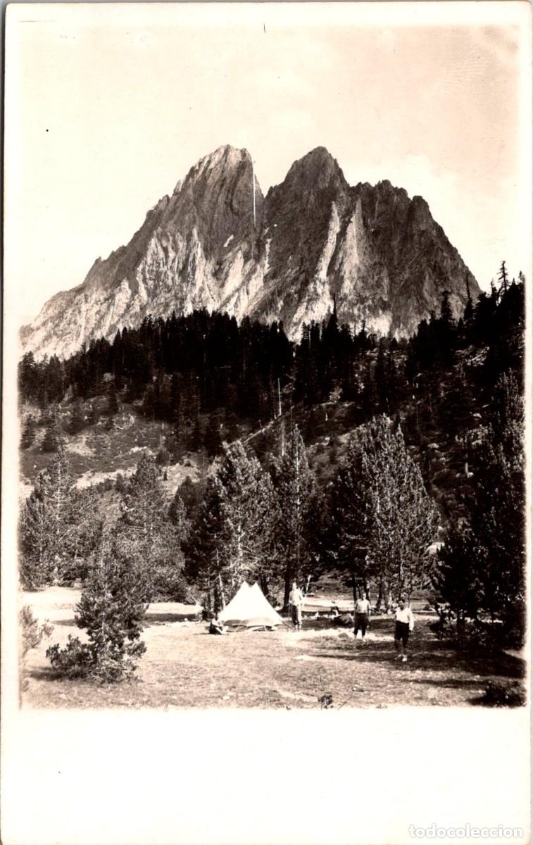 Postales: Pirineu de LLeida - Campament a la Val de Sant Maurici - Agost 1930 - Fotogr&aacute;fica - &Uacute;nica - 135x85mm