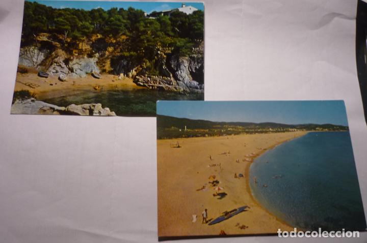 Postales: lote postales playa de aro cm sa cova .-playa y camping cm