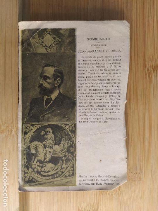 Postales: CATALANS ILUSTRES-JOAN MARAGALL Y GORINA-REVERSO SIN DIVIDIR-POSTAL ANTIGUA-(105.311)