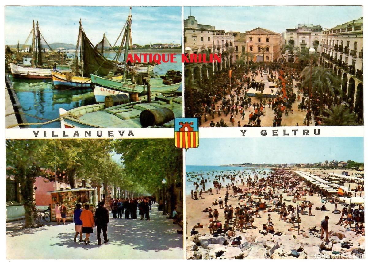 Postales: VILLANUEVA Y GELTRU N&ordm; 228 VARIAS VISTAS / EXCLUSIVAS SALVAT / SIN FRANQUEAR PERO ESCRITA