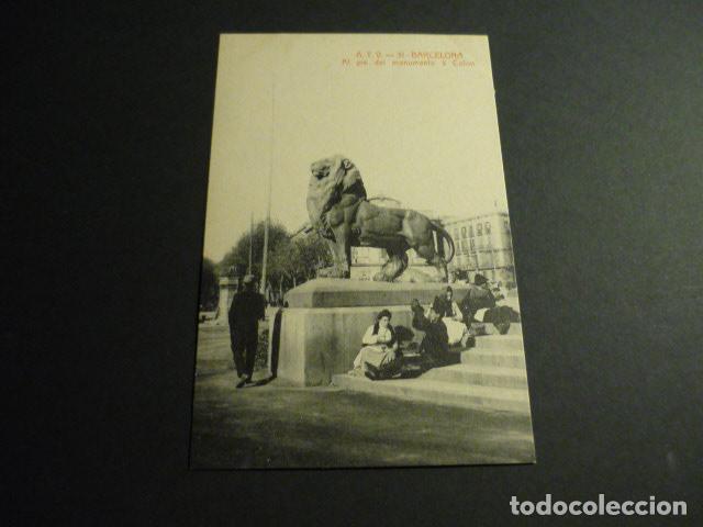 Postales: BARCELONA AL PIE DEL MONUMENTO A COLON - Foto 1