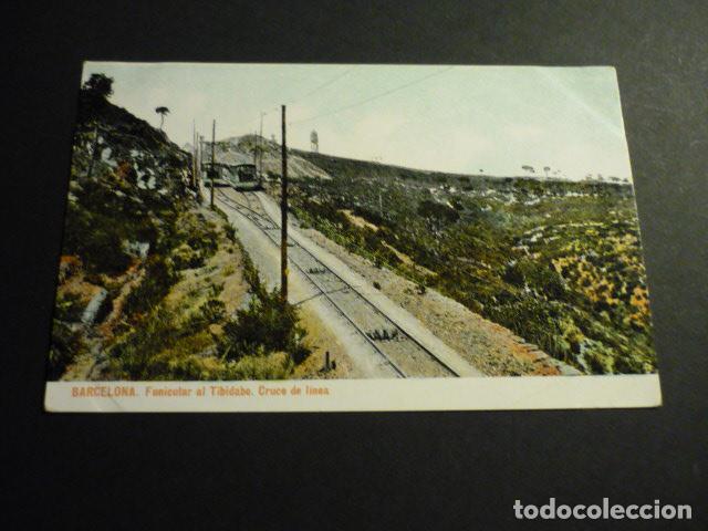 Postales: BARCELONA FUNICULAR AL TIBIDABO CRUCE DE LINEA - Foto 1