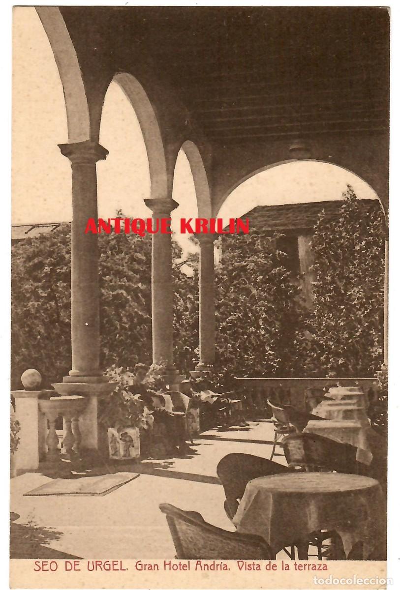 Postais: SEO DE URGEL / GRAN HOTEL ANDRIA , VISTA DE LA TERRAZA / EDICION HOTEL / SIN CIRCULAR