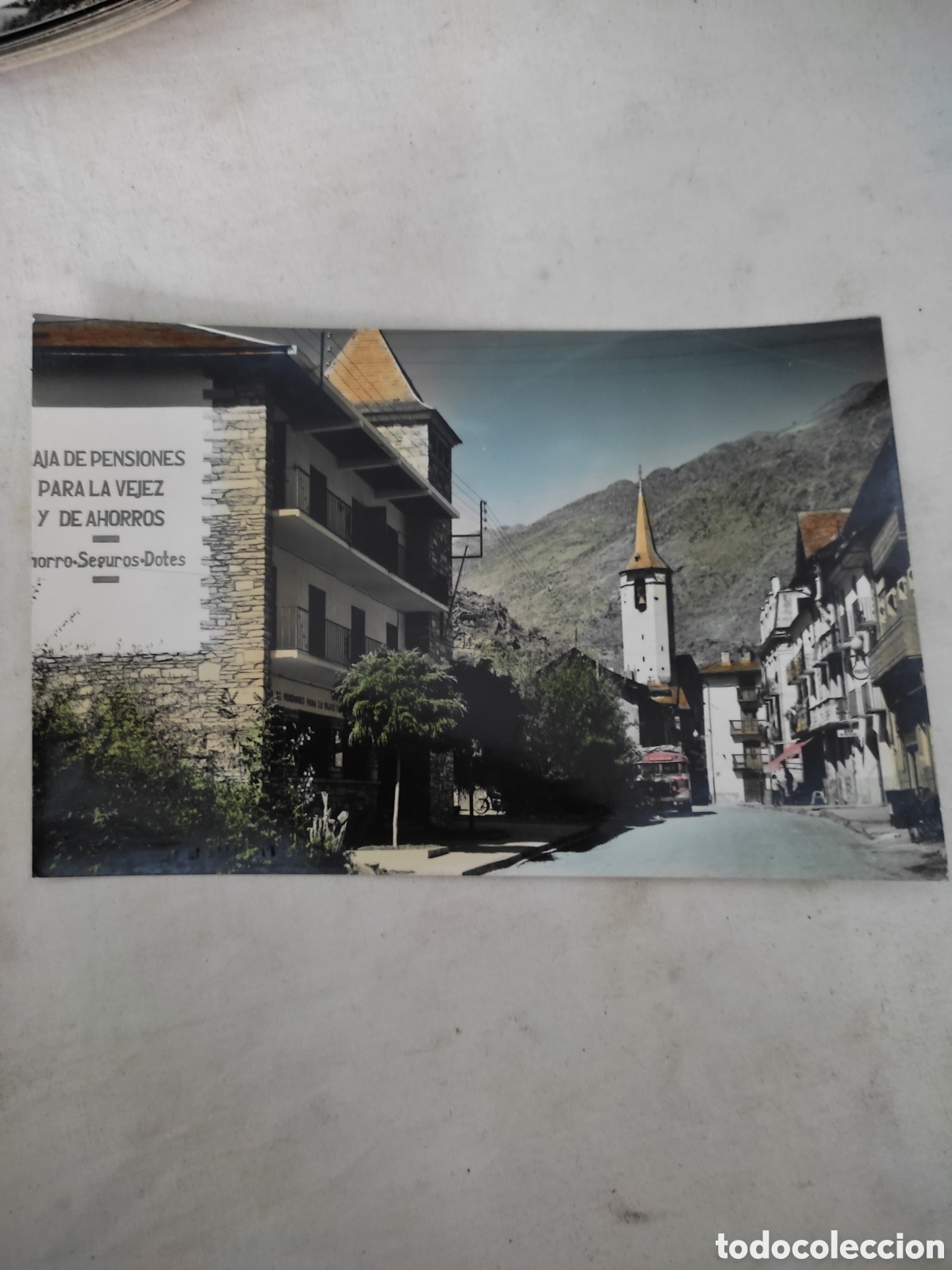 Postcards: Poema postal coloreada valle de aneo calle mayor
