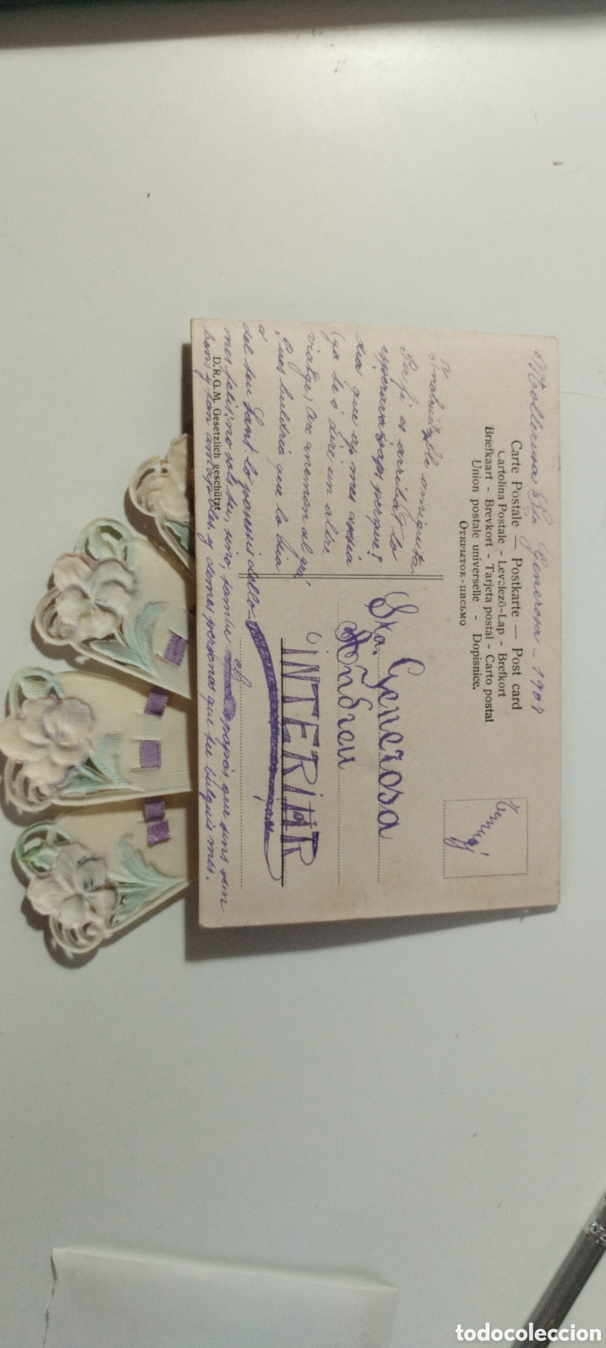Postales: Postal hecha a mano 1907 Mollerussa - Foto 2