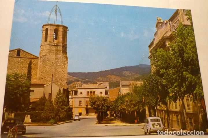 Postales: POSTAL LA GARRIGA IGLESIA COCHE SEAT ESCRITA CM