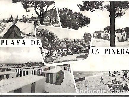 Cartoline: ANTIGUA POSTAL PLAYA DE LA PINEDA FOTO SOBERANAS