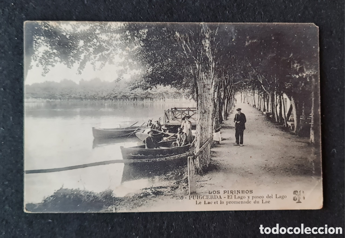 Postales: Postal Puigcerda. Los Pirineos. El Lago y Paseo del Lago. 1914. Circulada