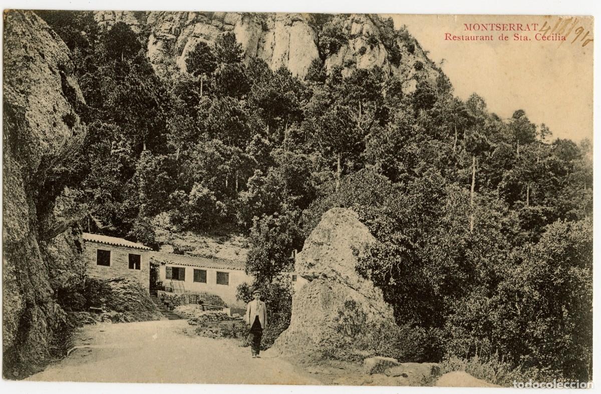 Postcards: a09014 Montserrat Restaurant De Santa Cecilia Roca N&ordm;9 circulada 1910