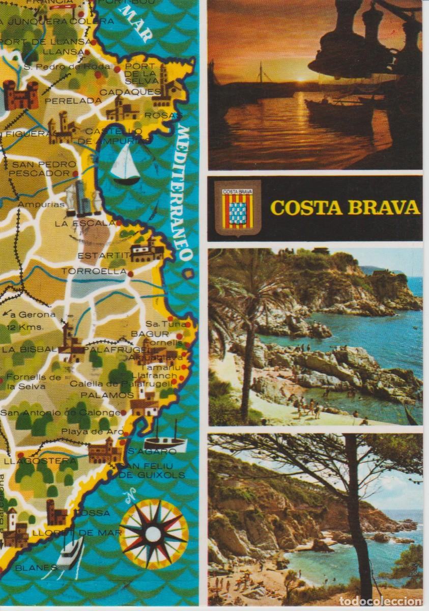Postales: (1) COSTA BRAVA. MAPA - Foto 1