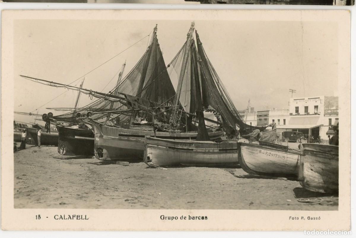 Cartes Postales: a09091 Calafell Grupo De Barcas Gasso N&ordm;15 circulada 1948 fotografica