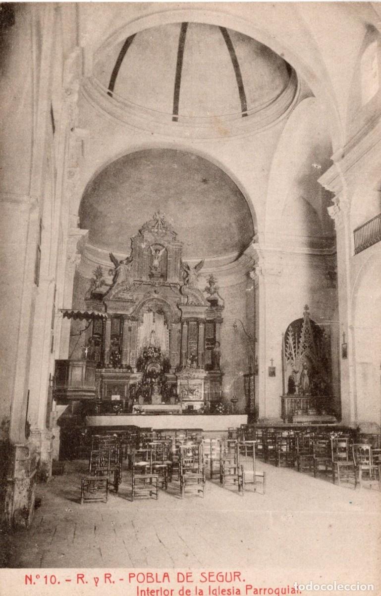 Postales: POBLA DE SEGUR. 10 INTERIOR IGLESIA - Foto 1