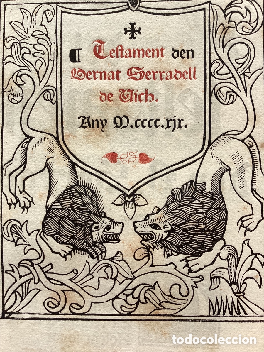 Postales: Testament den Bernat Serradell de Vich - Foto 1