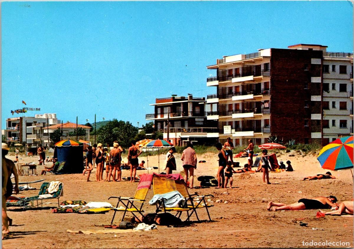 Postales: Segur de Calafell - Detalle de la playa - Ed. Costador n&ordm; 10 - 149x104mm - Apartamentos Sol y Mar