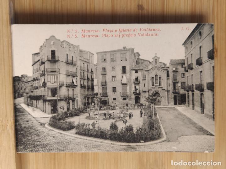 Postcards: MANRESA-PLAZA E IGLESIA DE VALLDAURA-THOMAS-POSTAL ANTIGUA-(106.666)