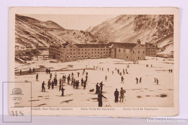 Postales: Postal Nuria Esqui / Esquiadores Parte Norte - Circulada Republica 1933 Hotel Nuria - 14 x 9 cm