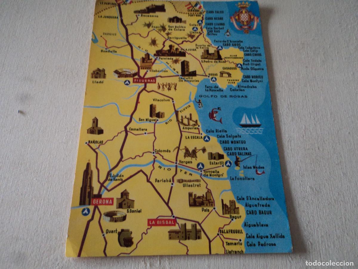 Postales: costa brava mapa guia, ed. meli