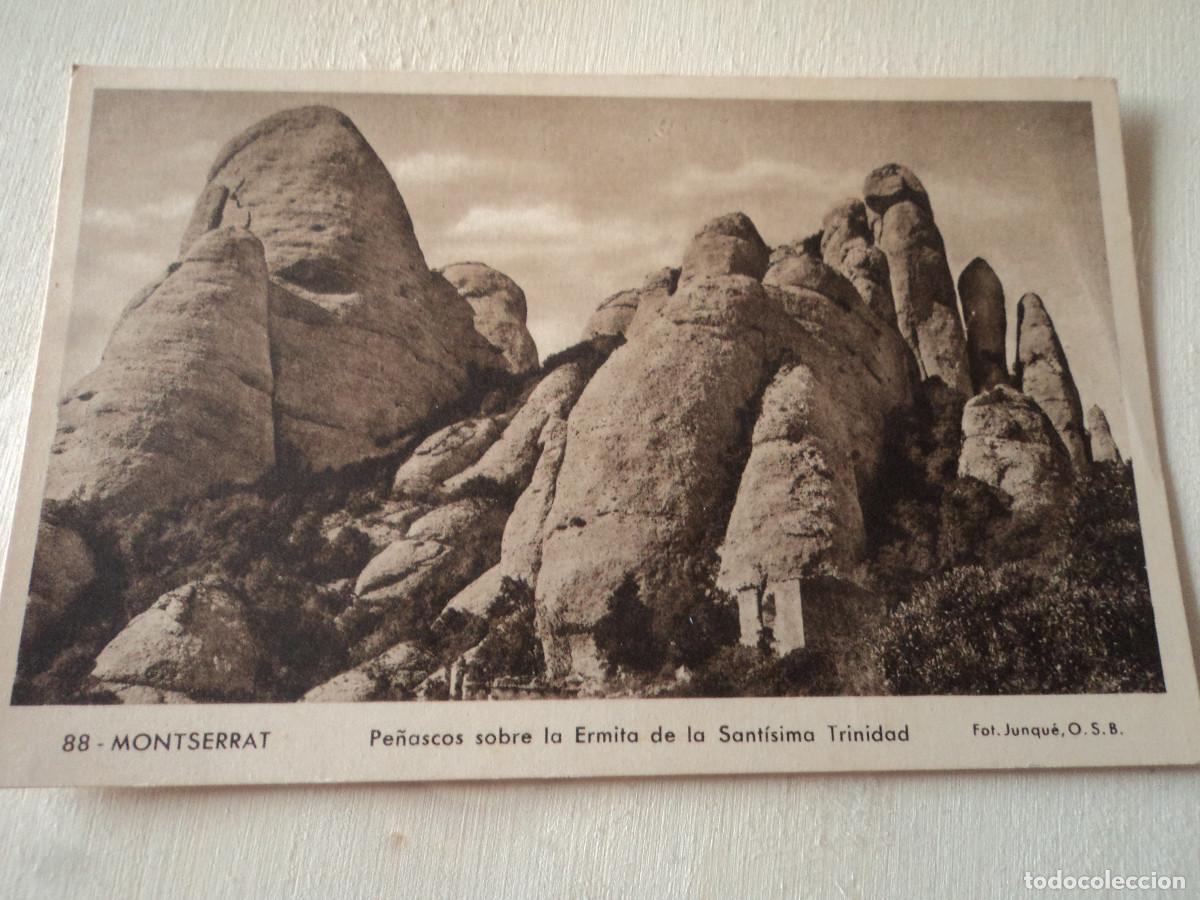 Postales: 88 - MONTSERRAT - pe&ntilde;asco sobre la ermita de la santisima trinidad, foto junque, 1944