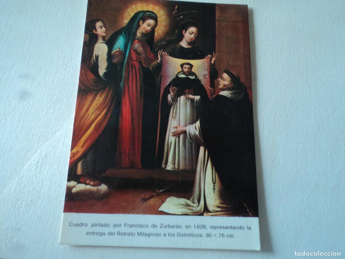 Cartes Postales: francisco de zurbaran, REVERSO PUBLICIDAD del RESTAURANTE NIU GUERRER
