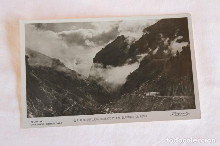 Postales: POSTAL NURIA PIRINEO ORIENTAL FERROCARRIL SUBIENDO POR EL BARRANCO