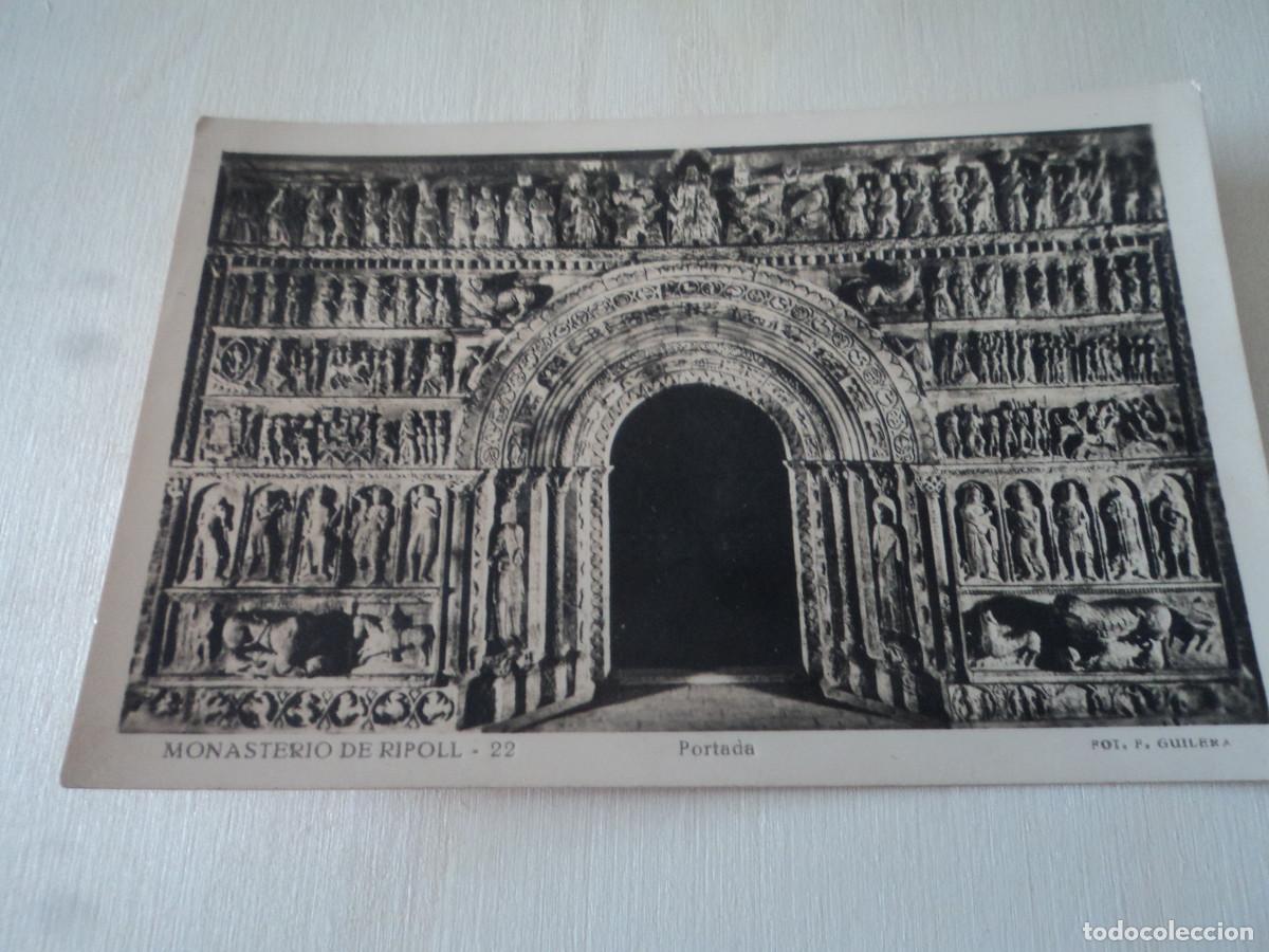Postales: 22 MONASTERIO DE RIPOLL, PORTADA SIGLO, FOT F. GUILERA