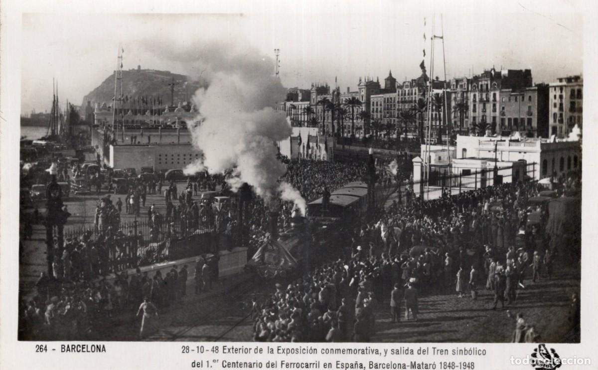 Postales: BARCELONA. CENTENARIO DEL FERROCARRIL - Foto 1