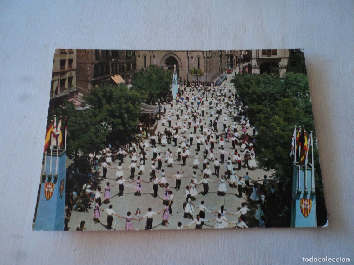 Postales: 26 lerida, plaza de espa&ntilde;a, concurso sardanistico, ed. garrabella, circulada 1968
