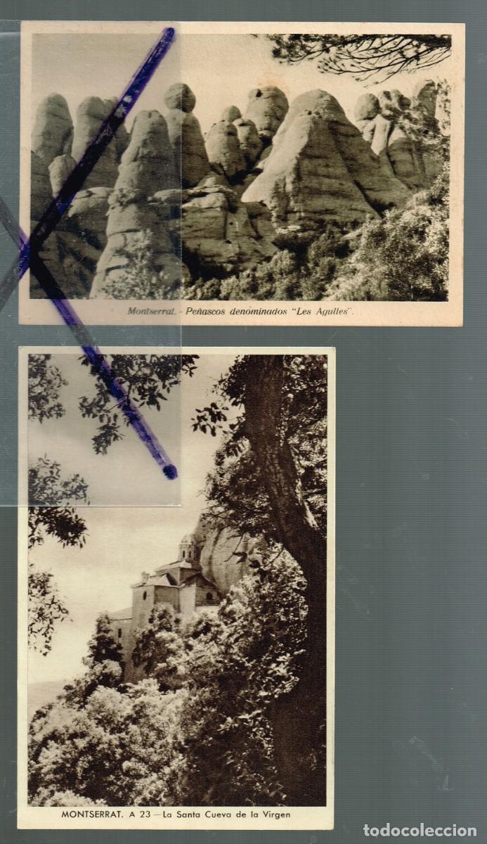 Postales: 40&acute;s ca. sin circular 2 POSTALES b/n MONSERRAT n&ordm;s 23 Cueva Virgen y &rdquo;Les Agulles&rdquo; (2)