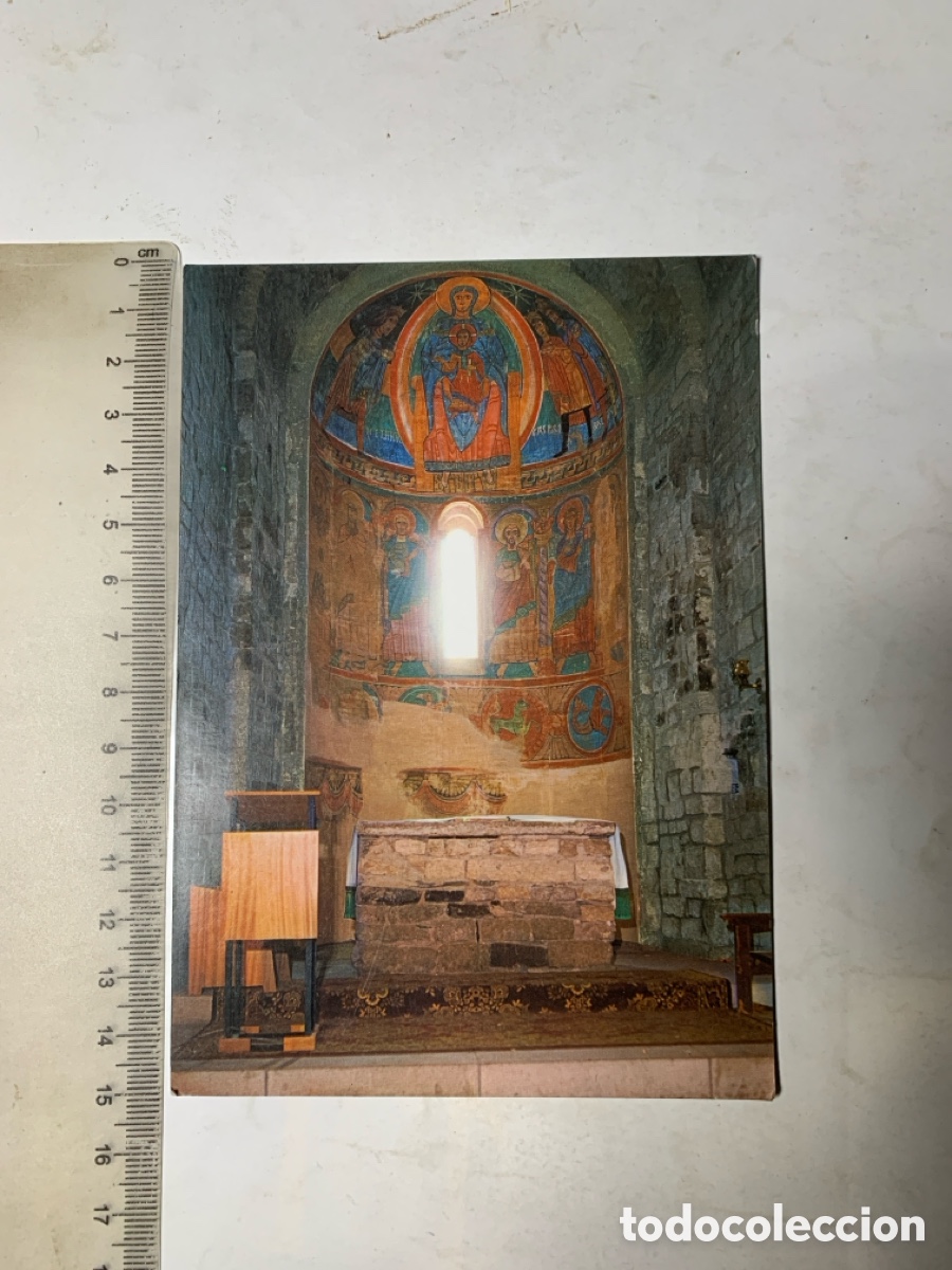 Postales: POSTAL. PIRINEOS CENTRALES. STA. MAR&Iacute;A DEL TAHULL. MURAL DE LA VIRGEN Y SANTOS. FOT. CAMPA&Ntilde;A Y PUIG-